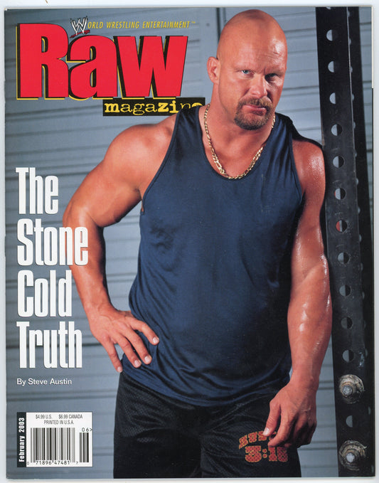 WWE Raw Vintage Wrestling Magazine (February 2003) "Stone Cold" Steve Austin Cover