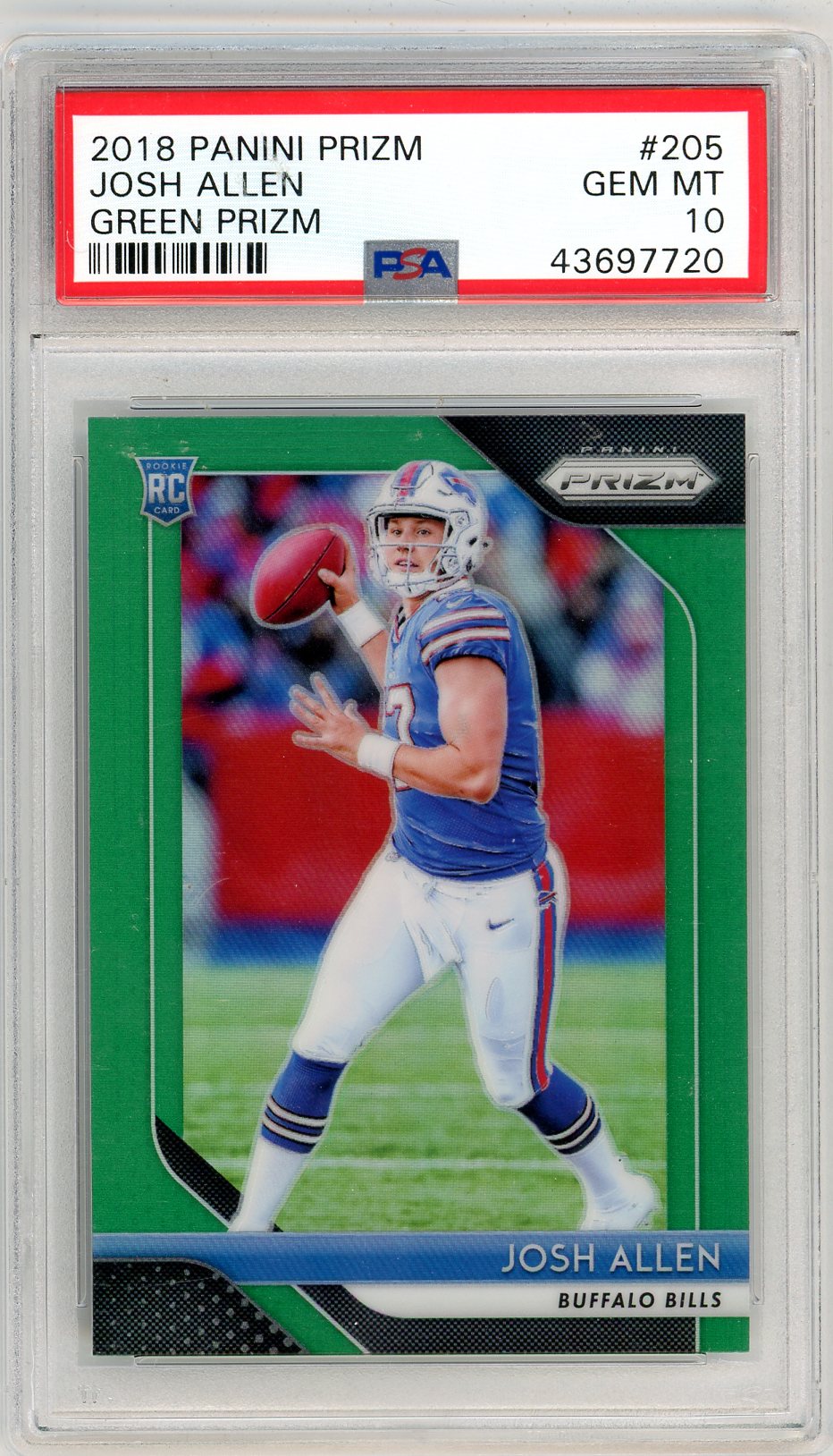 2018 Panini Prizm Josh Allen Graded Rookie Card #205 PSA 10