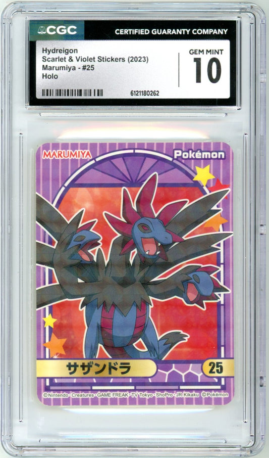 2023 Pokemon Marumiya Japan Scarlet & Violet Hydreigon Holo #25 Graded Sticker Card CGC 10
