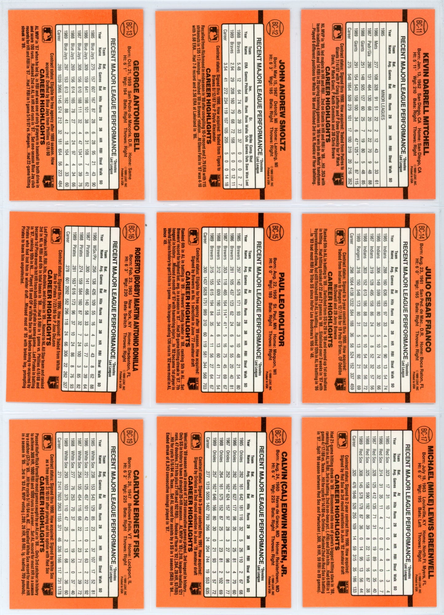 1990 Donruss MLB Baseball Short Set (358 Cards)