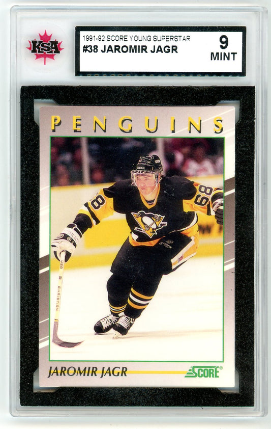 1991/92 Score Young Superstar Jaromir Jagr Graded Card #38 KSA 9