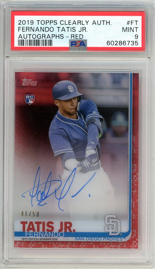 2018 Topps Clearly Fernando Tatis Jr. Graded Rookie Card PSA 9 Autograph