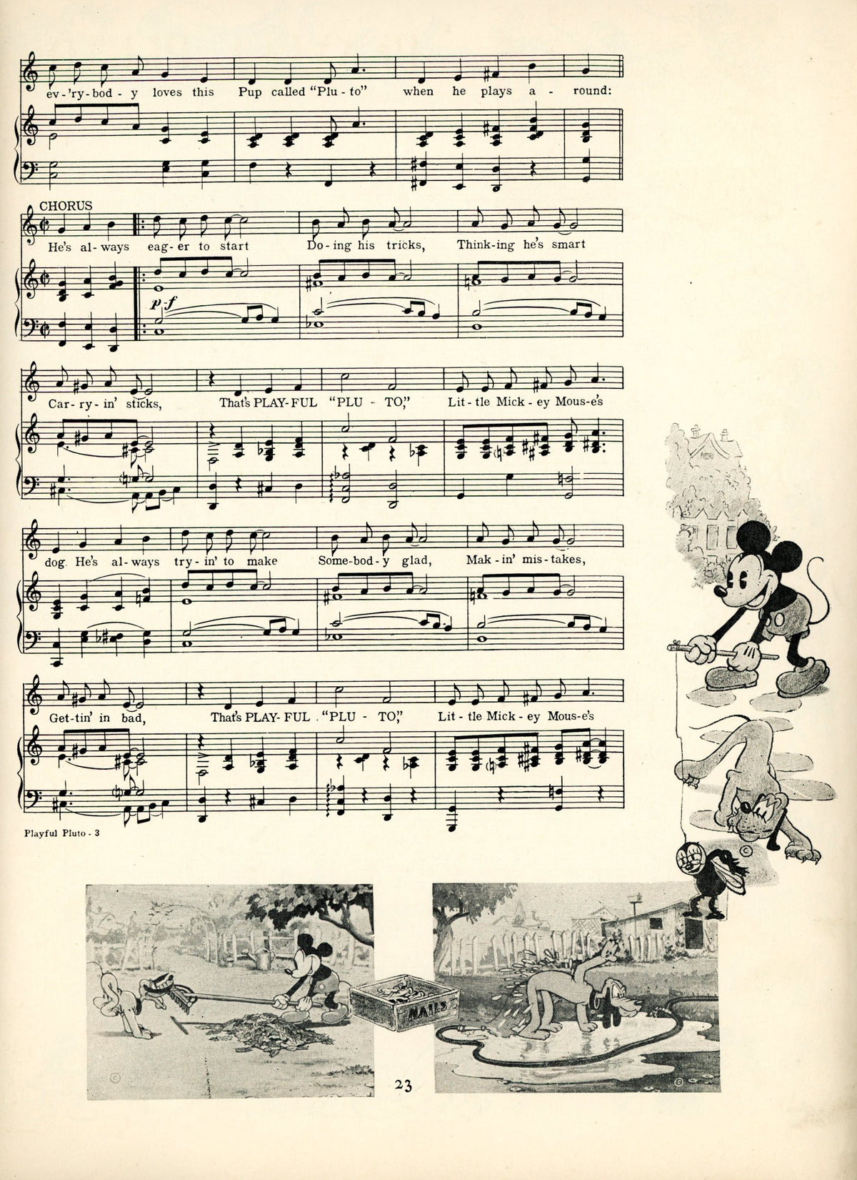 1934 Walt Disney Mickey Mouse and Silly Symphony Folio of Songs Vintage Song Book