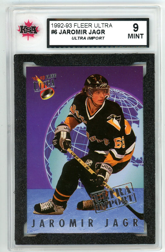 1992/93 Fleer Ultra Jaromir Jagr Ultra Import Graded Card #6 KSA 9