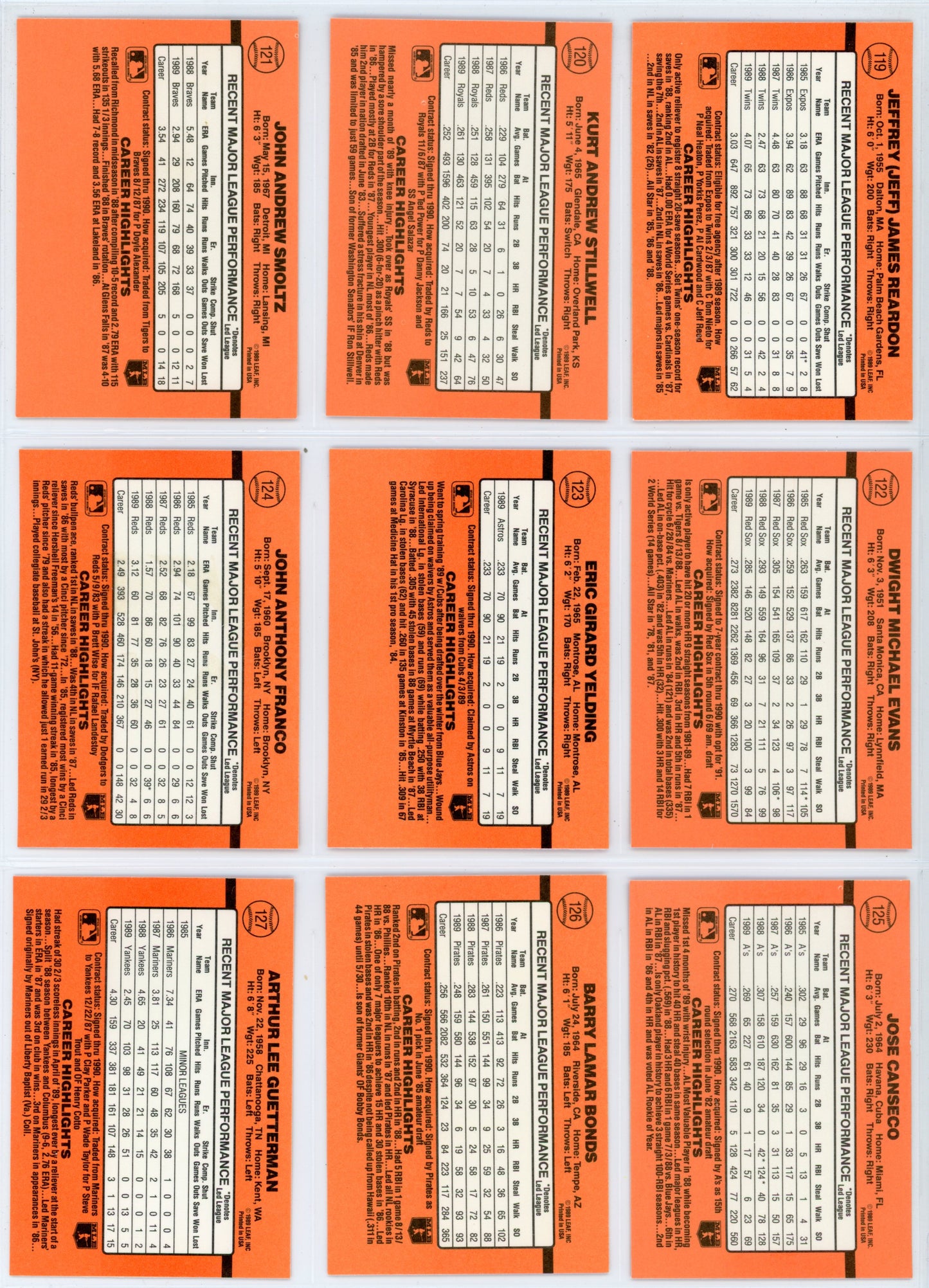 1990 Donruss MLB Baseball Short Set (358 Cards)