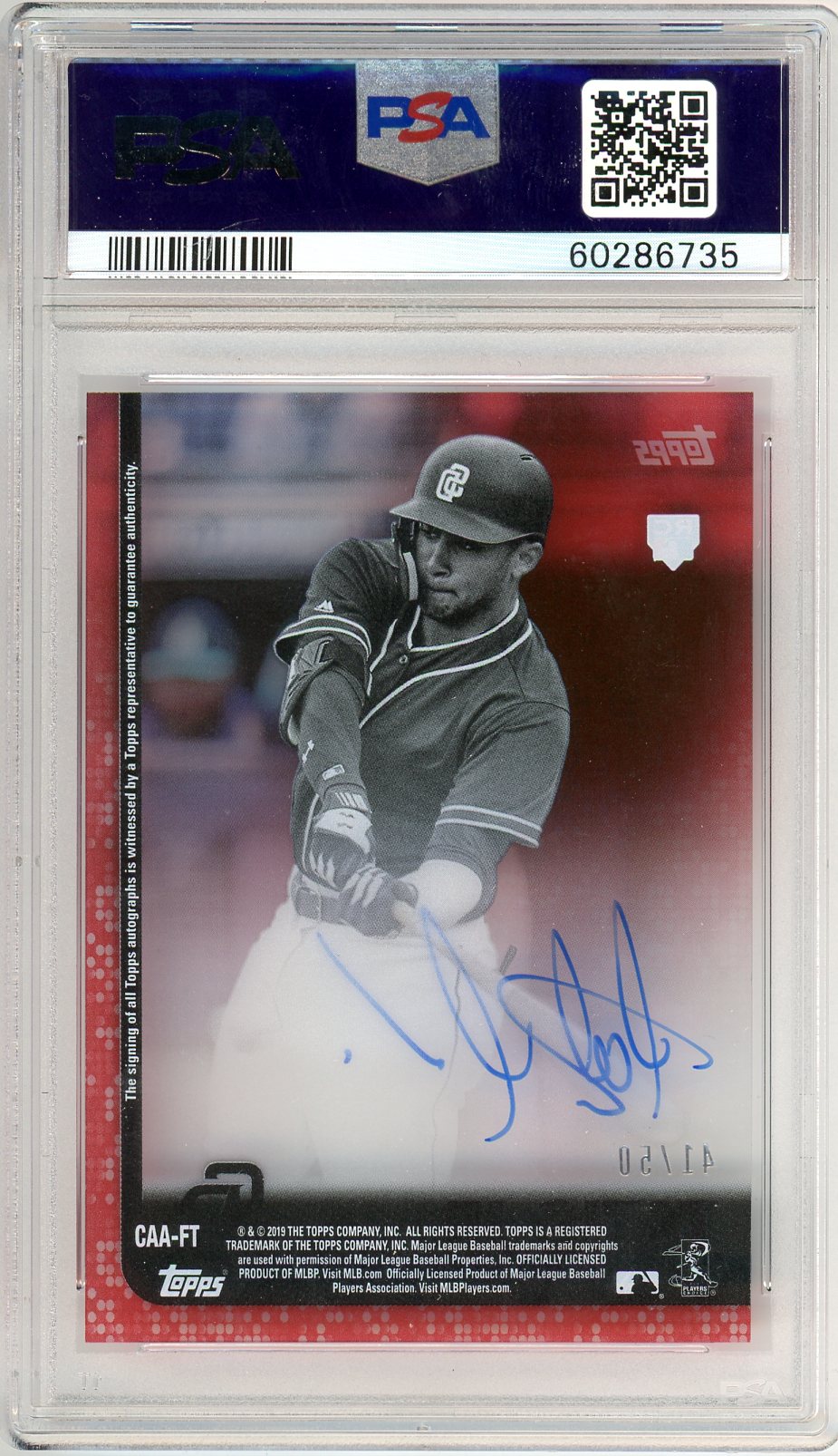 2018 Topps Clearly Fernando Tatis Jr. Graded Rookie Card PSA 9 Autograph