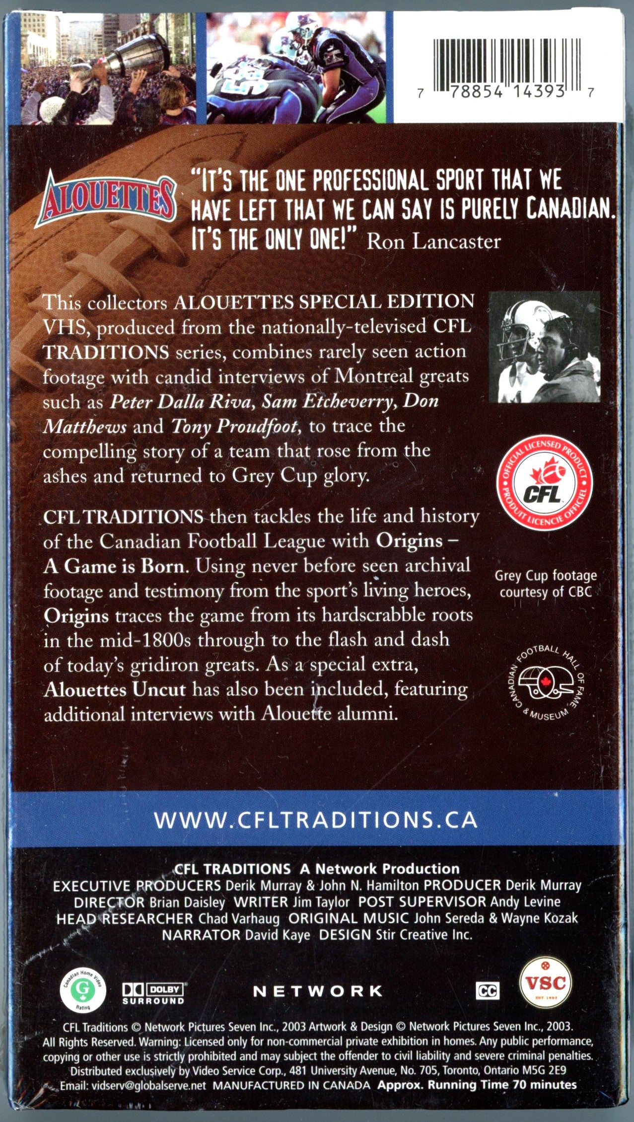 2003 CFL Traditions Alouettes Special Edition Vintage VHS Tape Factory Sealed