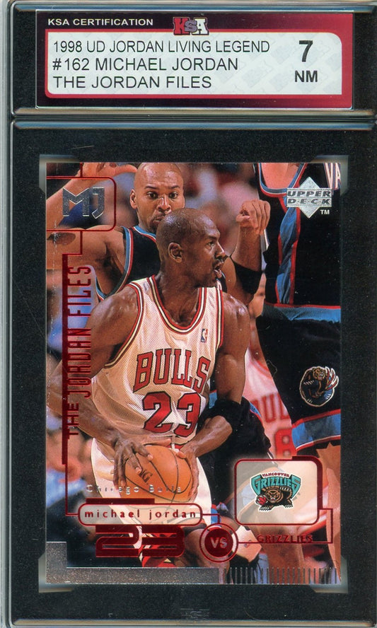 1998 UD Michael Jordan Living Legend The Jordan Files #162 Graded Card KSA 7