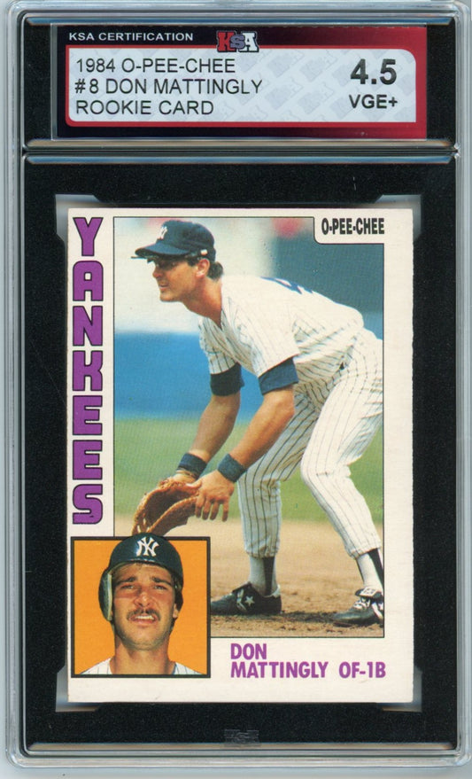 1984 OPC O-Pee-Chee Don Mattingly Graded Rookie Card #8 KSA 4.5
