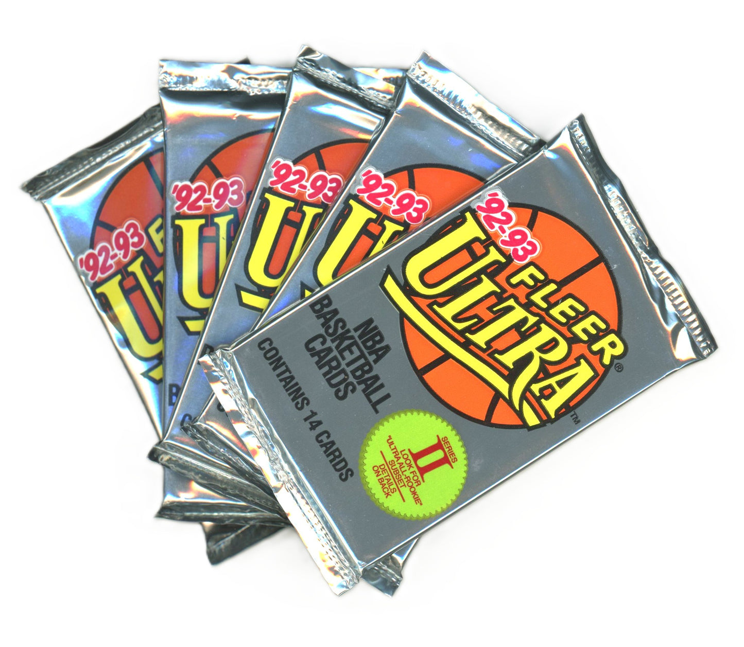 1992/93 Fleer Ultra Series Two Basketball Card (Lot of 5 Packs) Possible Shaq Rookie
