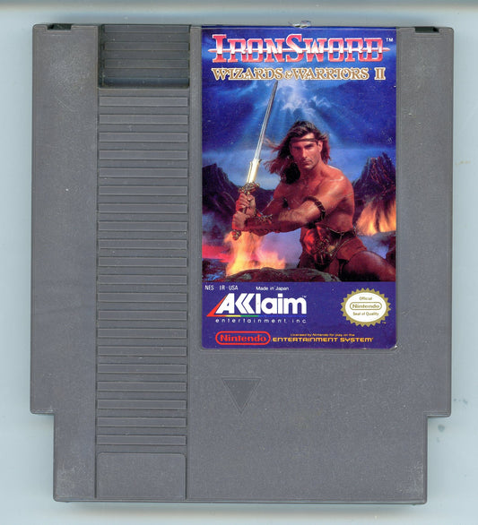 1989 Ironsword: Wizards & Warriors II NES Video Game Cartridge