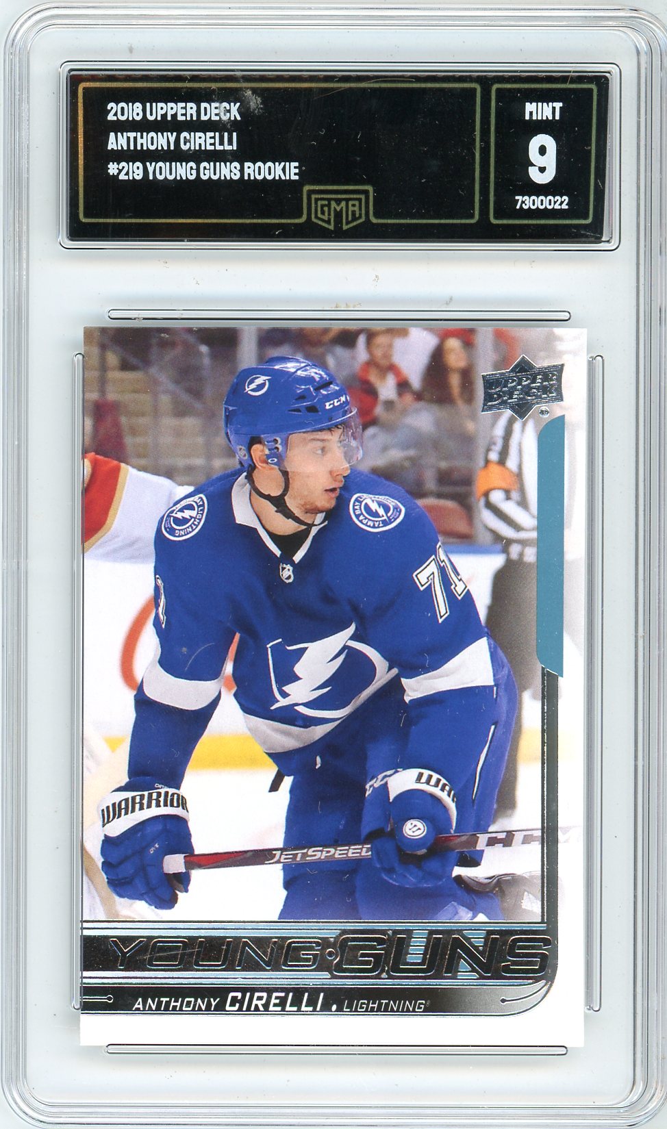 2018 Upper Deck Anthony Cirelli Graded Rookie Card #219 GMA 9