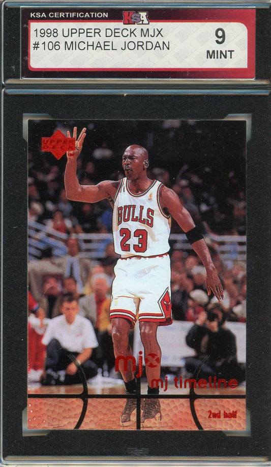 1998 Upper Deck MJX Michael Jordan #106 Graded Card KSA 9