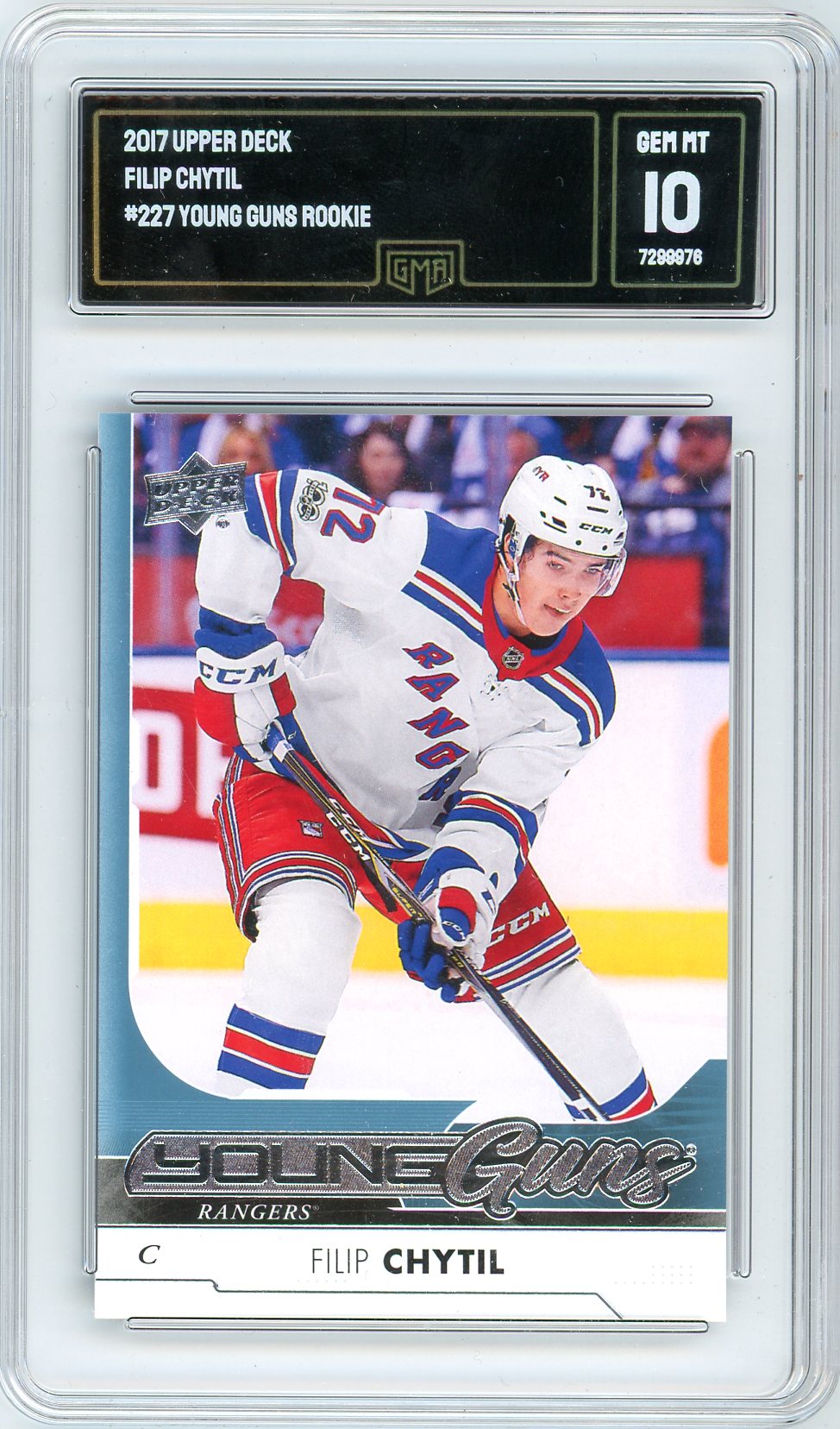 2017 Upper Deck Filip Chytil Graded Rookie Card #227 GMA 10