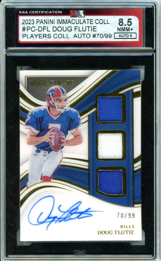2023 Panini Immaculate College Doug Flute #PC-DFL /99 Graded Auto Jersey Card KSA 8.5 AUTO 9