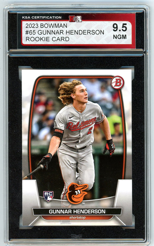 2023 Bowman Gunnar Henderson Graded Rookie Card #65 KSA 9.5