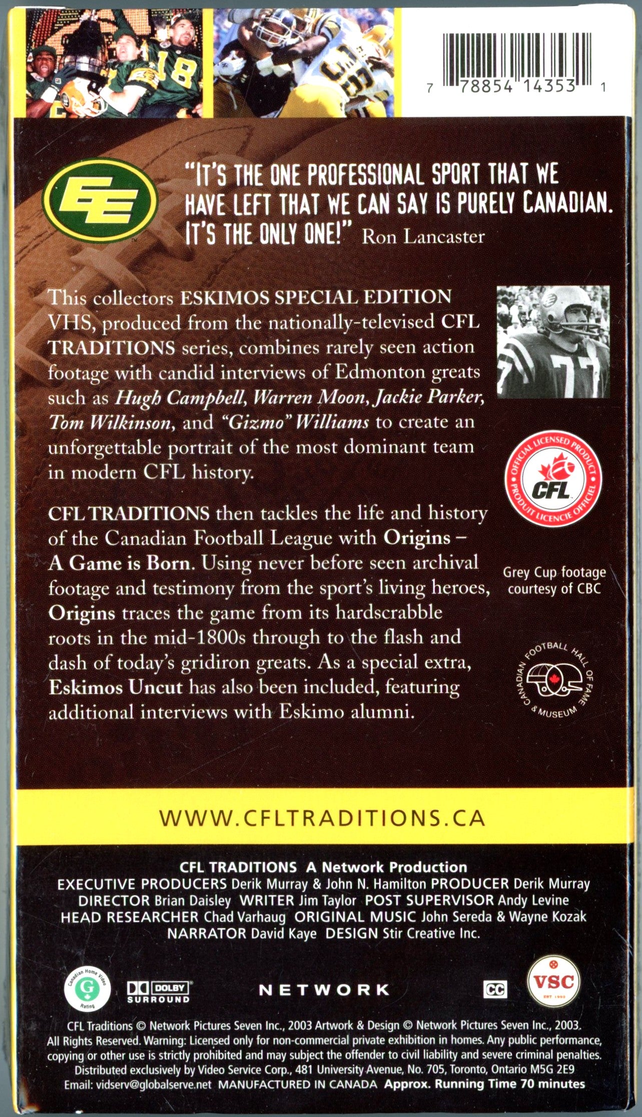 2003 CFL Traditions Edmonton Eskimos Special Edition Vintage VHS Tape Factory Sealed