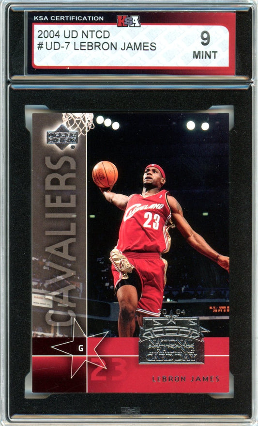 2004 Upper Deck LeBron James National Trading Card Day Graded Basketball Card KSA 9