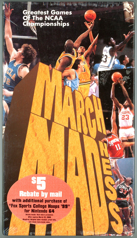 1995 March Madness Greatest Games NCAA Championships Vintage VHS Tape Sealed Michael Jordan Cover