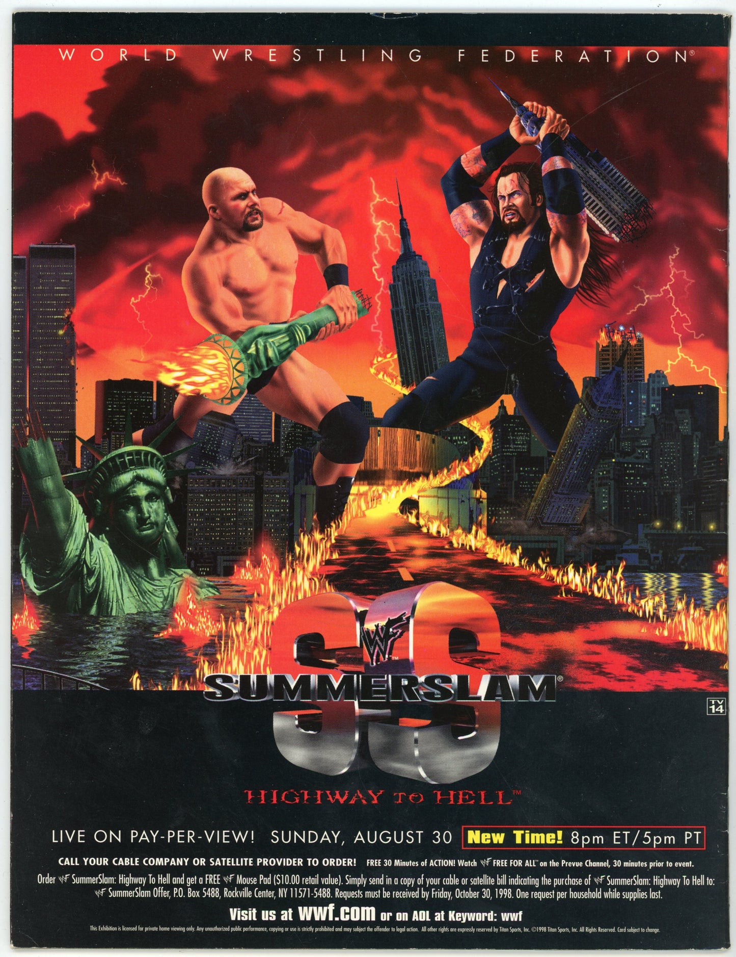 WWE Raw Vintage Wrestling Magazine (September 1998) The Rock Cover