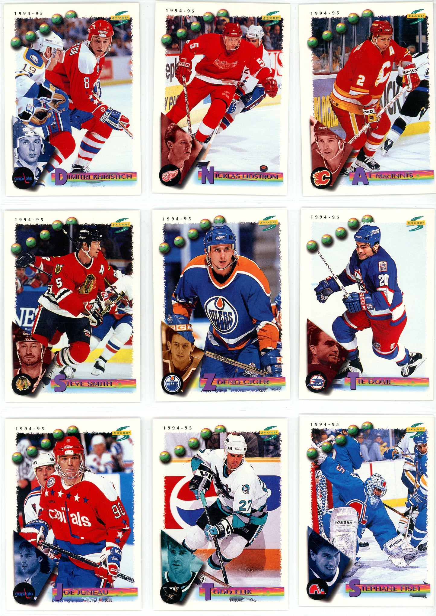 1994/95 Score NHL Hockey Card Complete Set (275 Cards)