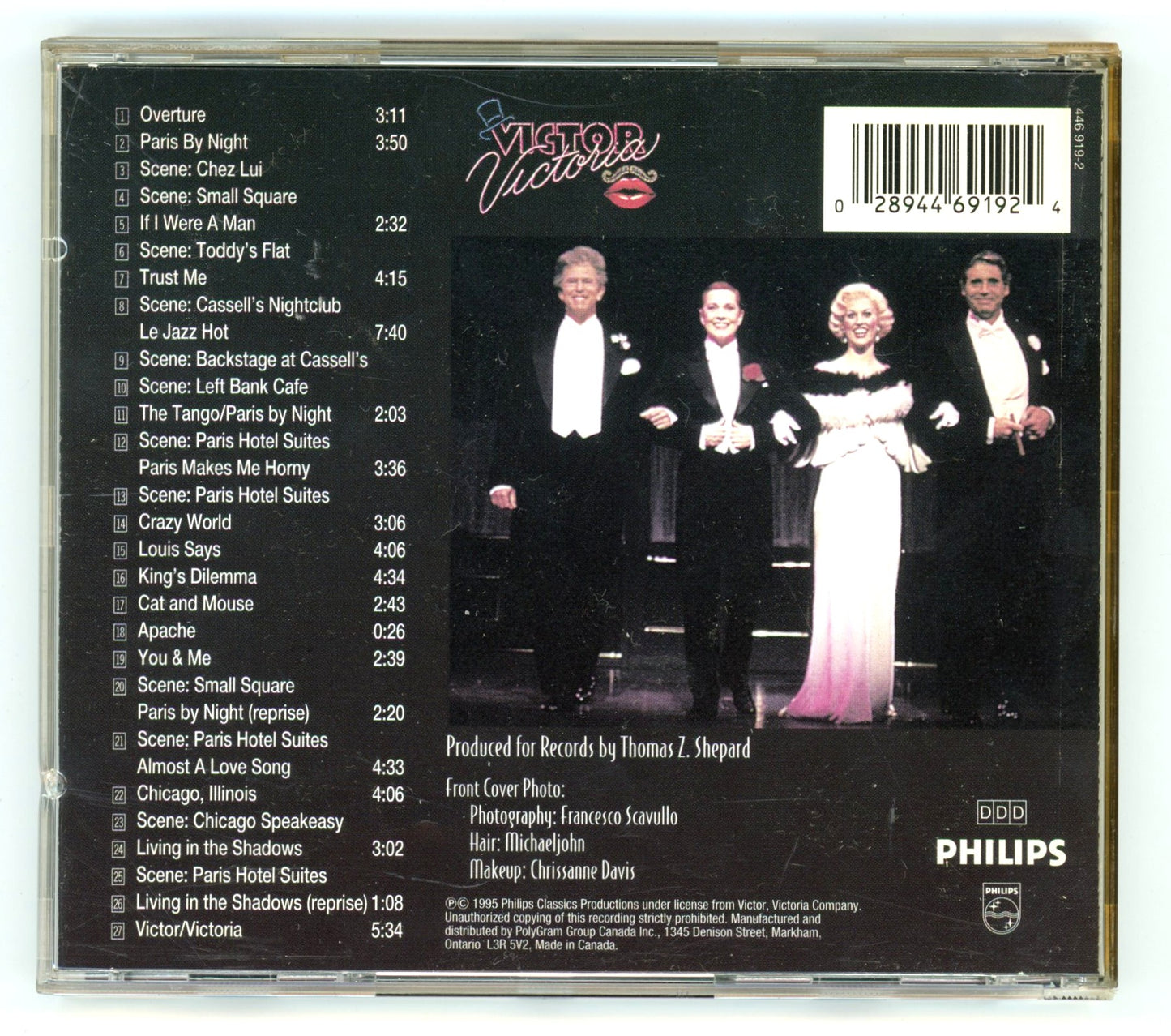 Victor/Victoria (1982) Motion Picture Soundtrack Vintage CD