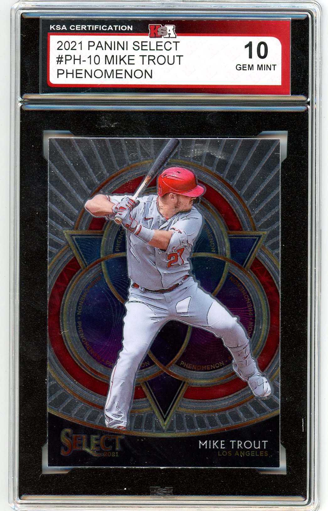 2021 Panini Select Mike Trout Phenomenon Graded Card #PH-10 KSA 10