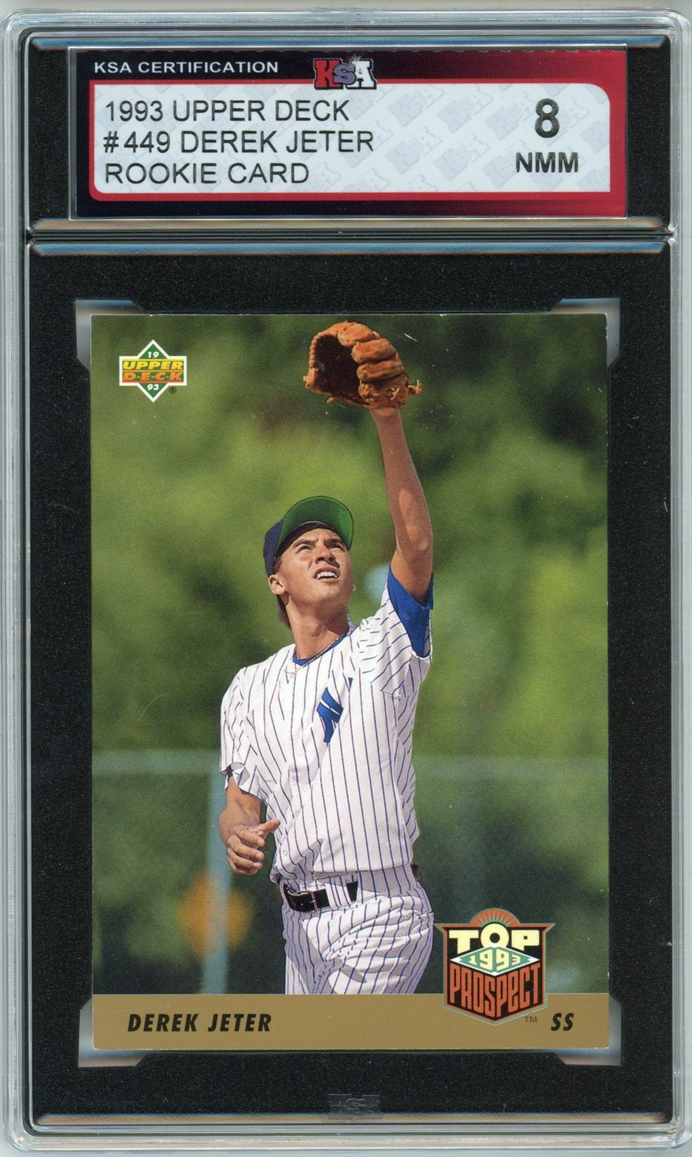 1993 Upper Deck Derek Jeter Graded Rookie Card #449 KSA 8