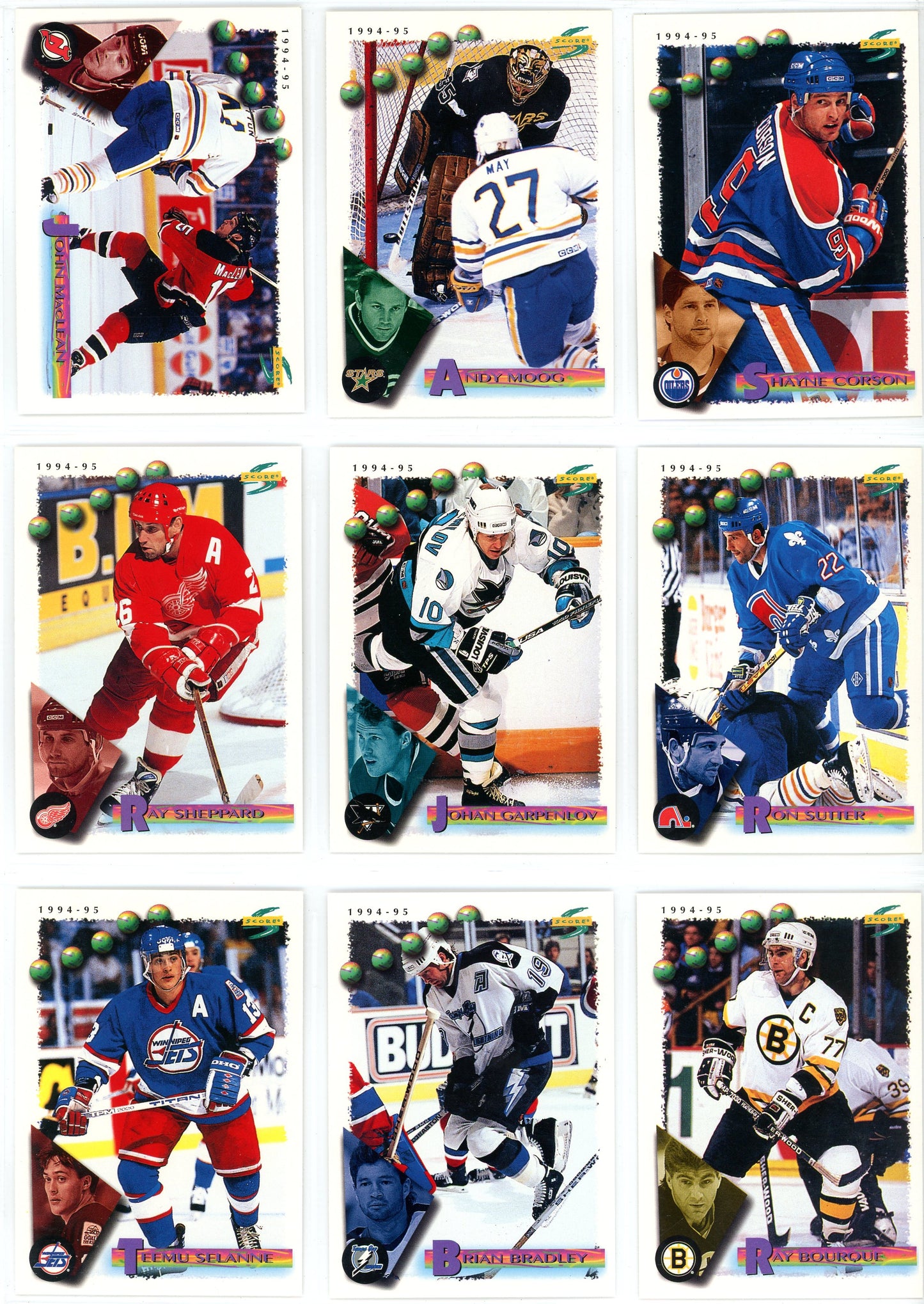 1994/95 Score NHL Hockey Card Complete Set (275 Cards)