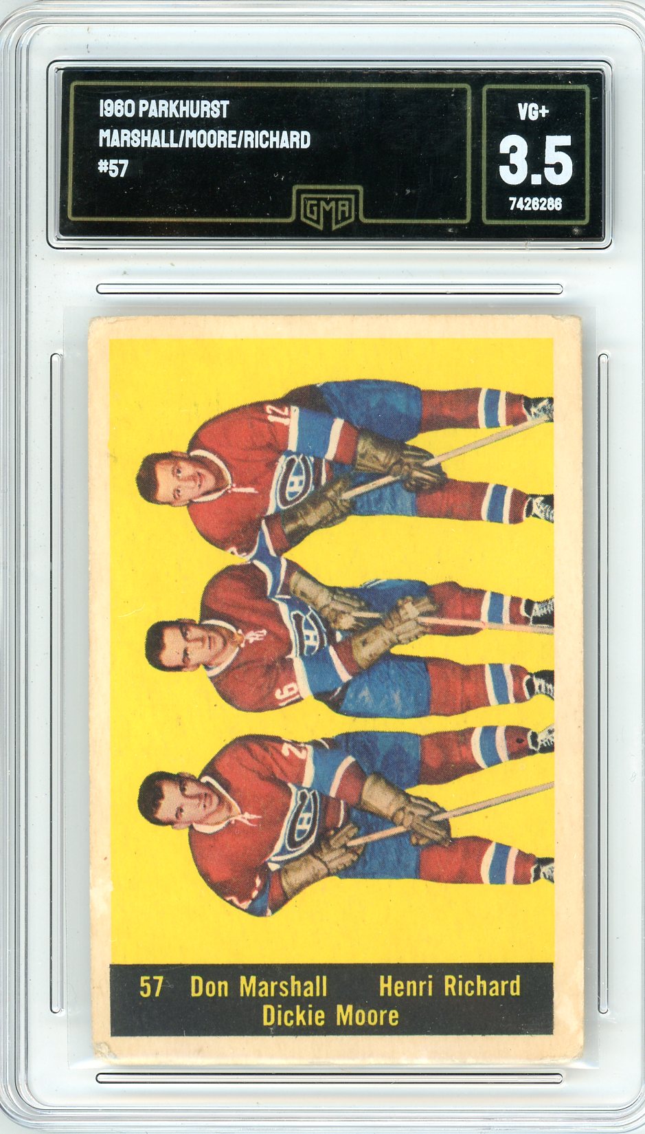 1960 Parkhurst Marshall/Moore/Richard Graded Card #57 GMA 3.5