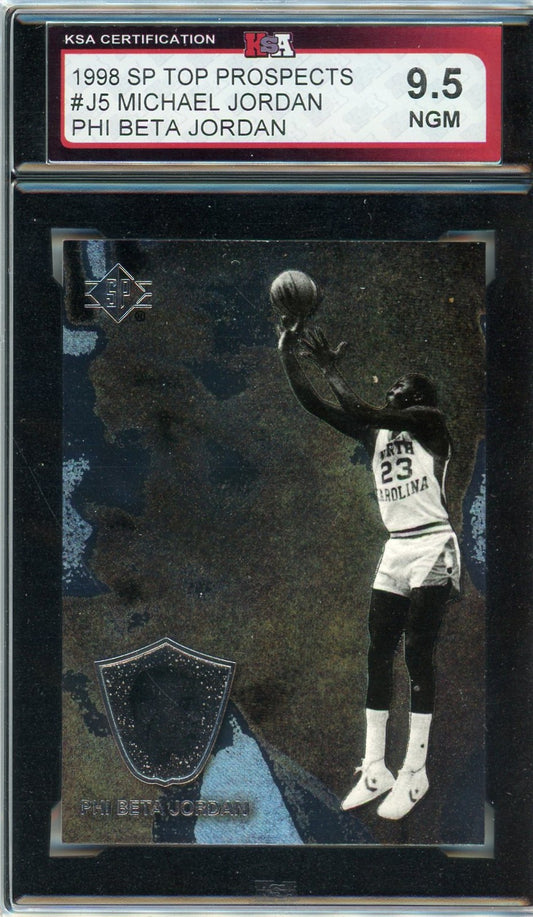 1998 UD SP Top Prospects Michael Jordan Phi Beta Graded Card #J5 KSA 9.5