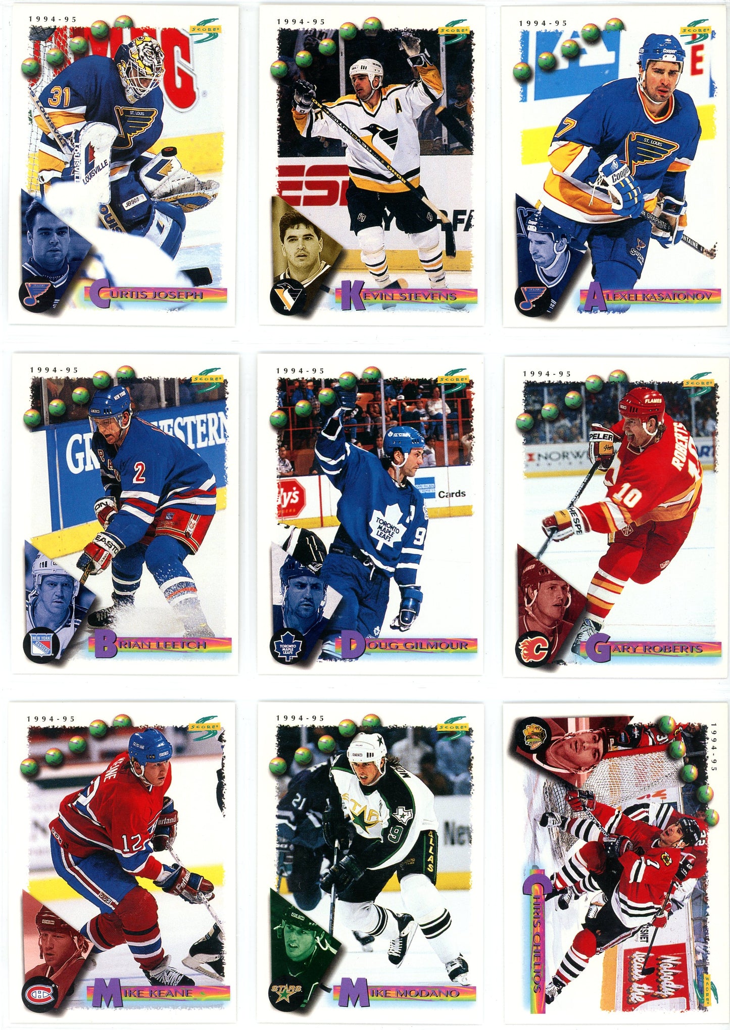 1994/95 Score NHL Hockey Card Complete Set (275 Cards)