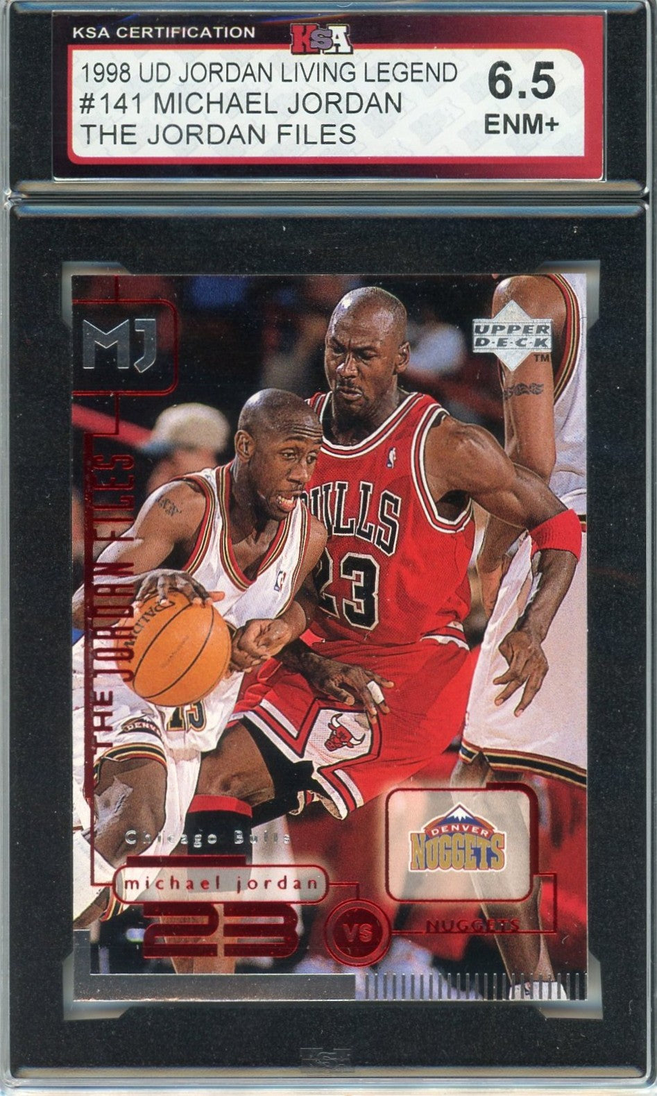 1998 UD Michael Jordan Living Legend The Jordan Files #141 Graded Card KSA 6.5