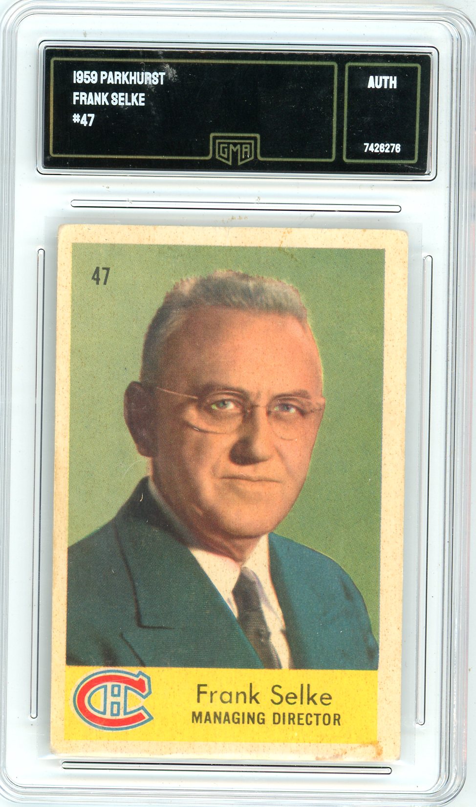 1959 Parkhurst Frank Selke Graded Card #47 GMA Authenticated