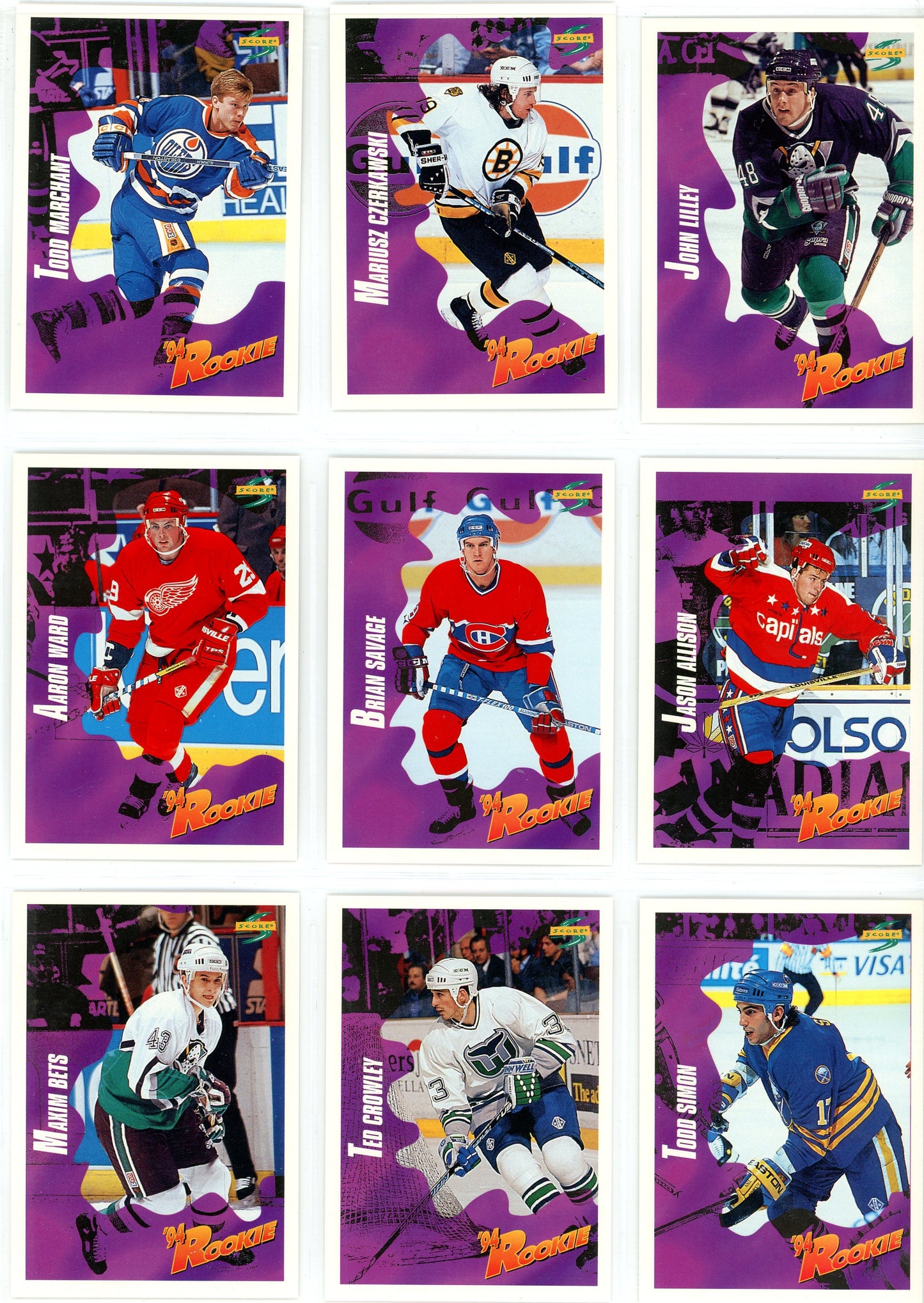 1994/95 Score NHL Hockey Card Complete Set (275 Cards)