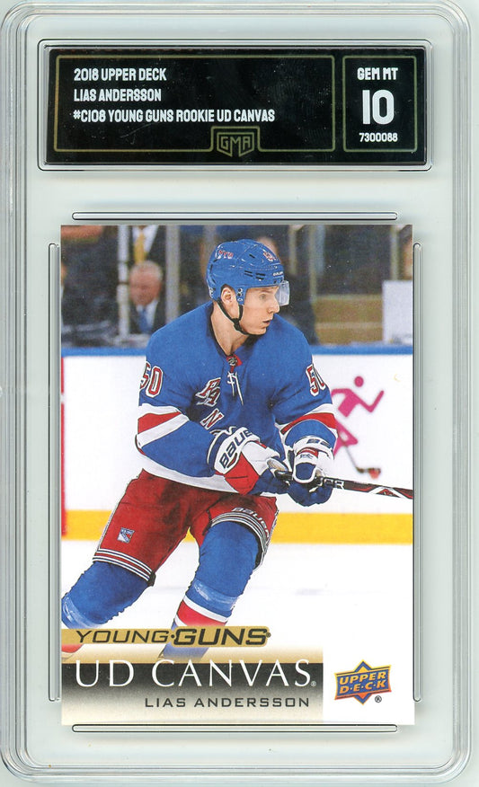 2018 Upper Deck Lias Andersson Graded Rookie Card GMA 10