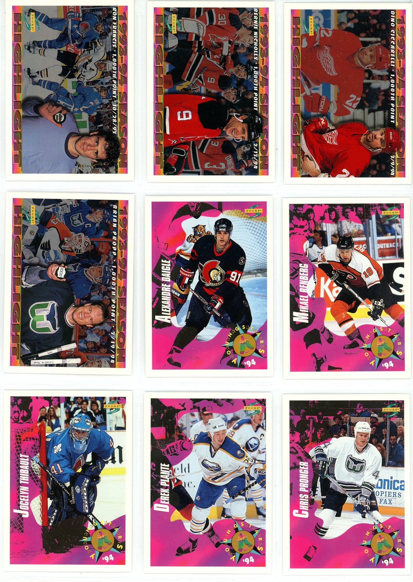 1994/95 Score NHL Hockey Card Complete Set (275 Cards)