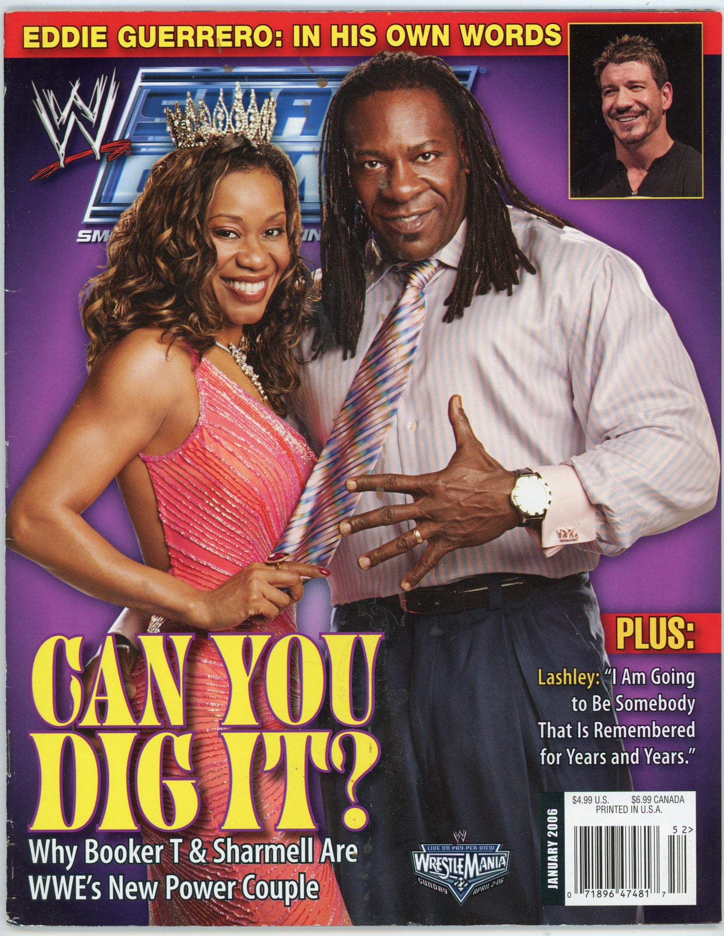 WWE SmackDown Vintage Wrestling Magazine (January 2006) Booker T & Sharmell Cover