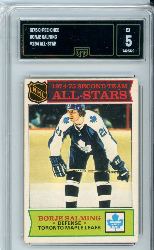 1975 OPC Borje Salming #294 All-Star Hockey Card GMA 5
