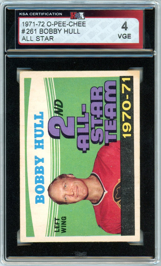 1971/72 OPC O-Pee-Chee Bobby Hull All Star #261 Graded Hockey Card KSA 4