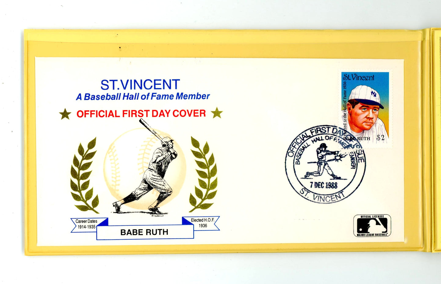 1993 SSCA MLB Baseball Hall of Fame Legends in First Day Covers