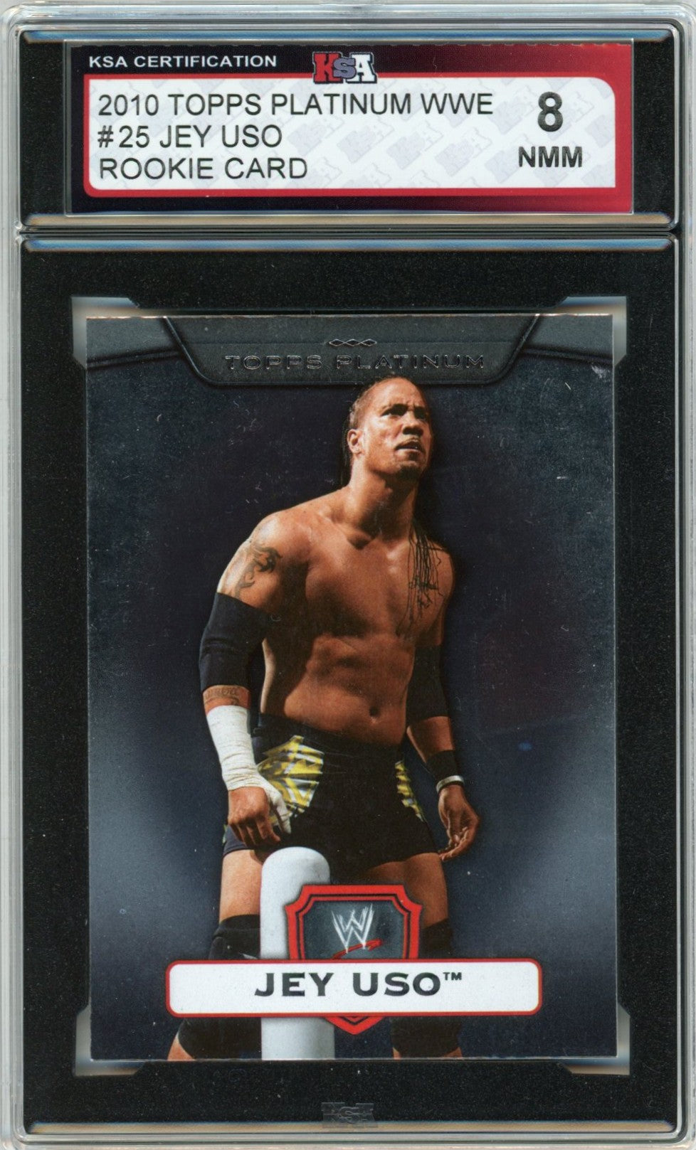 2010 Topps Platinum WWE Jey Uso Graded Rookie Card #25 KSA 8