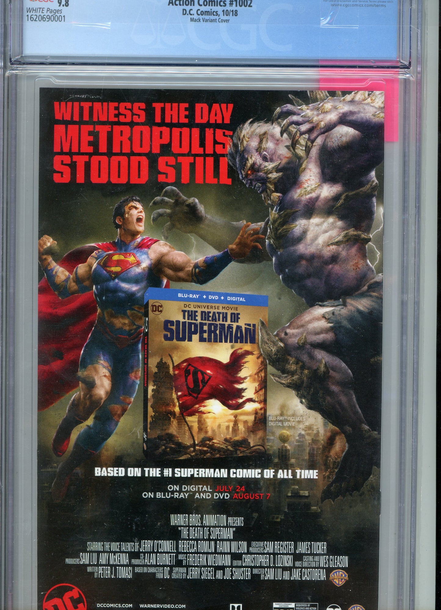 2018 Action Comics #1002 Graded Comic Book David Mack Cover CGC 9.8