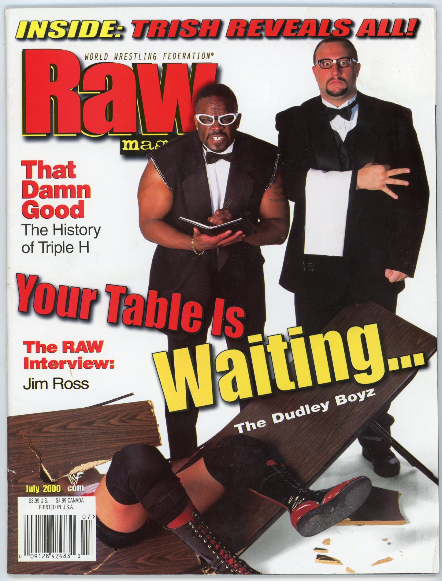 WWE Raw Vintage Wrestling Magazine (July 2000) Dudley Boyz Cover