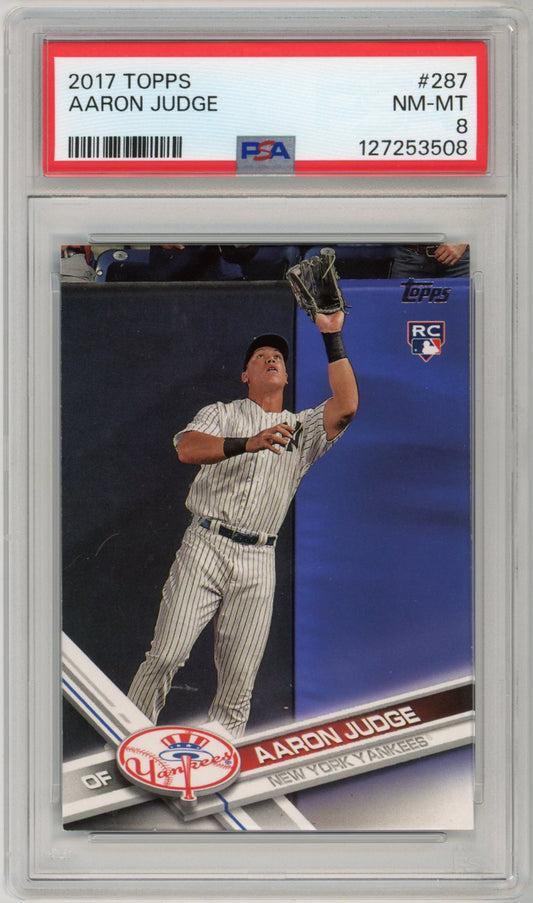 2017 Topps Aaron Judge Graded Rookie Card #287 PSA 8