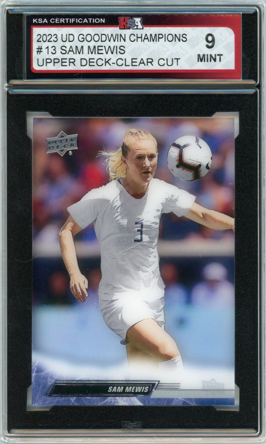 2023 UD Goodwin Champions Sam Mewis Clear Cut Graded Soccer Card #13 KSA 9