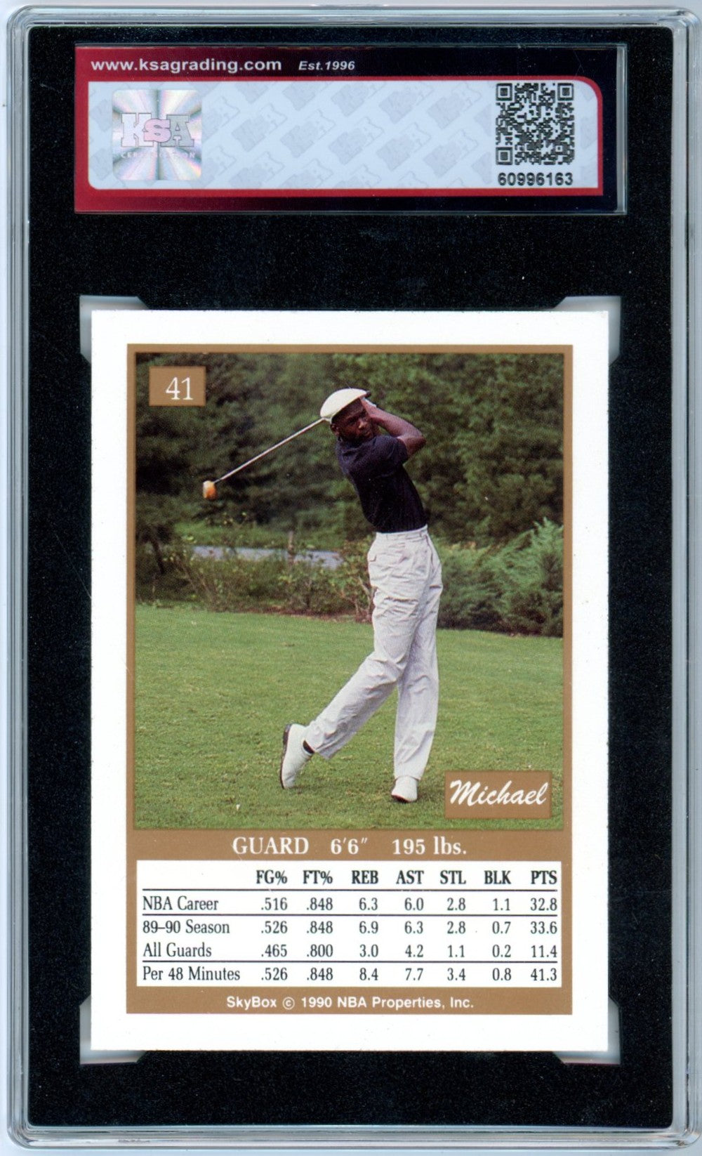 1990/91 Skybox Michael Jordan #41 Graded Basketball Card KSA 8.5