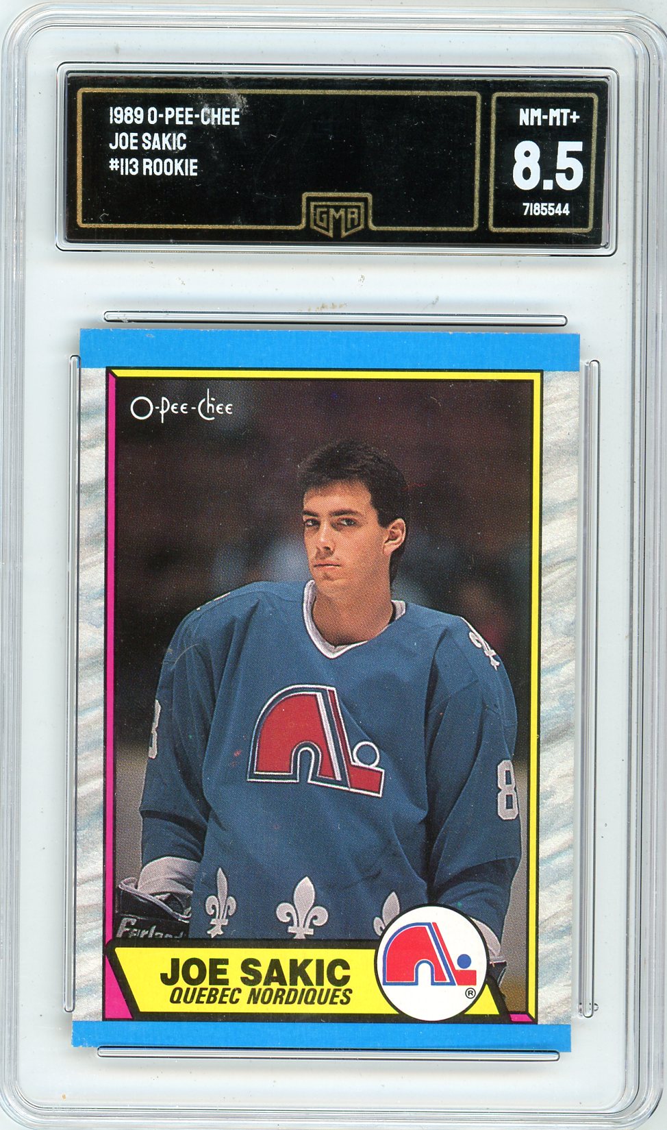 1989 O-Pee-Chee Joe Sakic Graded Rookie Card #113 GMA 8.5