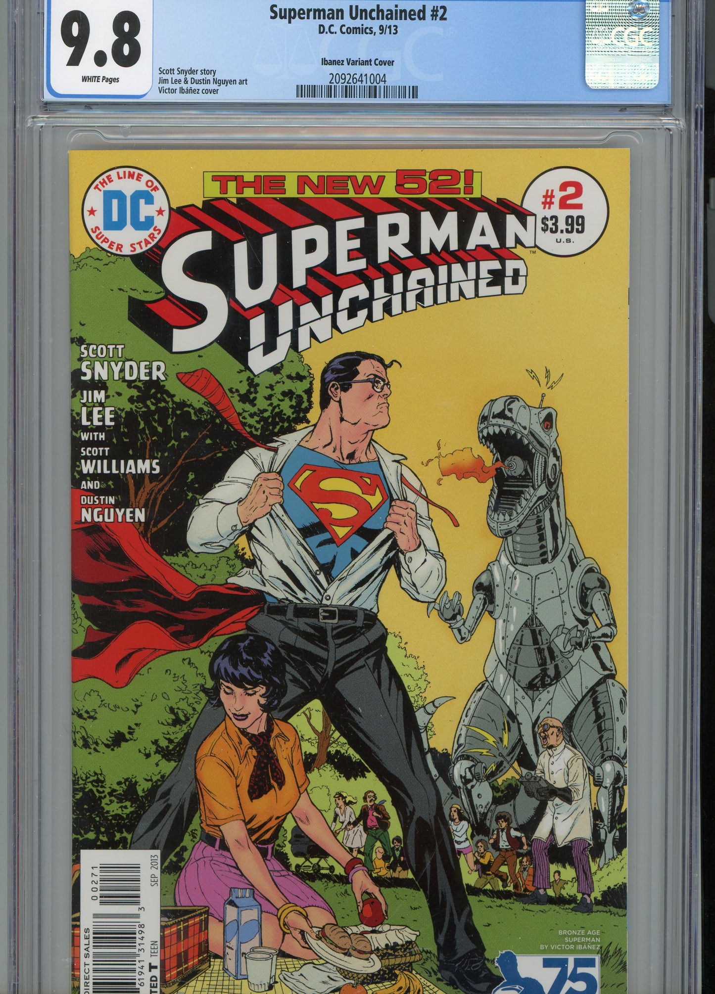 2013 Superman Unchained #2 Graded Comic Book Victor Ibanez Cover CGC 9.8