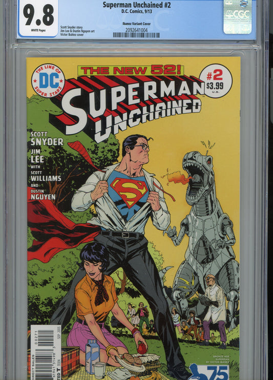 2013 Superman Unchained #2 Graded Comic Book Victor Ibanez Cover CGC 9.8